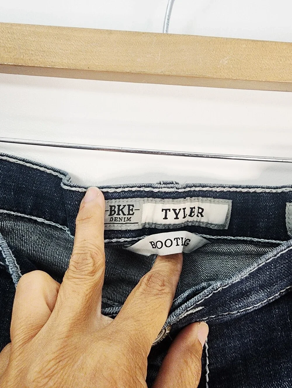 BKE Men’s Bootcut Jeans in Dark Blue Fade Size 40L